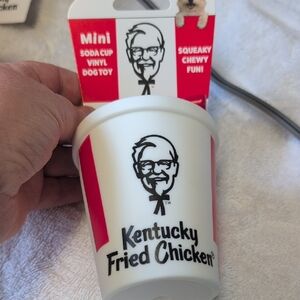 Mini Soda Cup Vinyl Dog Toy - White and Red